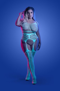 Fantasy Lingerie - TIMELAPSE Glow-in-the-dark bodystocking (glows blue) - FL-GL2135