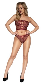 Dreamgirl - Dreamgirl Lace Criss-Cross Bra And Panty - DG14121