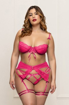 Seven til Midnight - Three piece bra set.  Lace and mesh bra with underwire - STM11710X